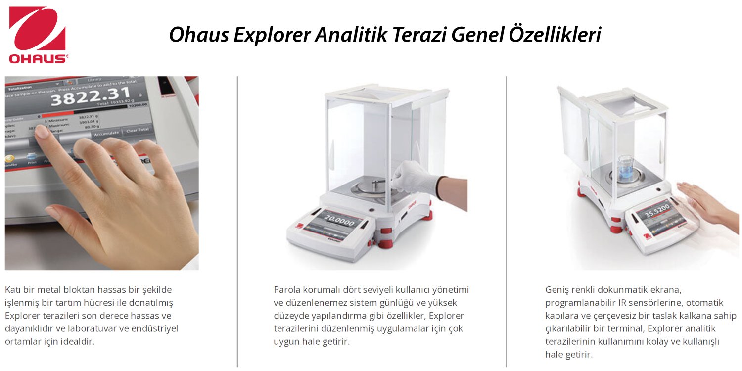 ohaus-explorer-analitik-terazi-genel-ozellikleri