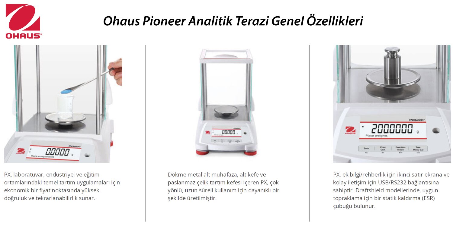 ohaus-pioneer-analitik-terazi-genel-ozellikleri