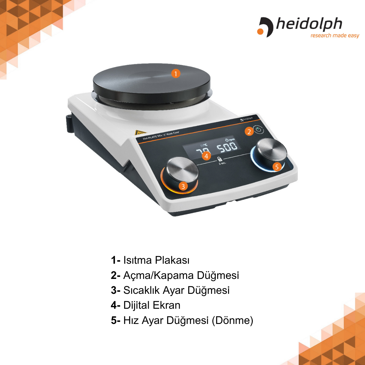 heidolph hei-plate mix n heat core+ özellikleri
