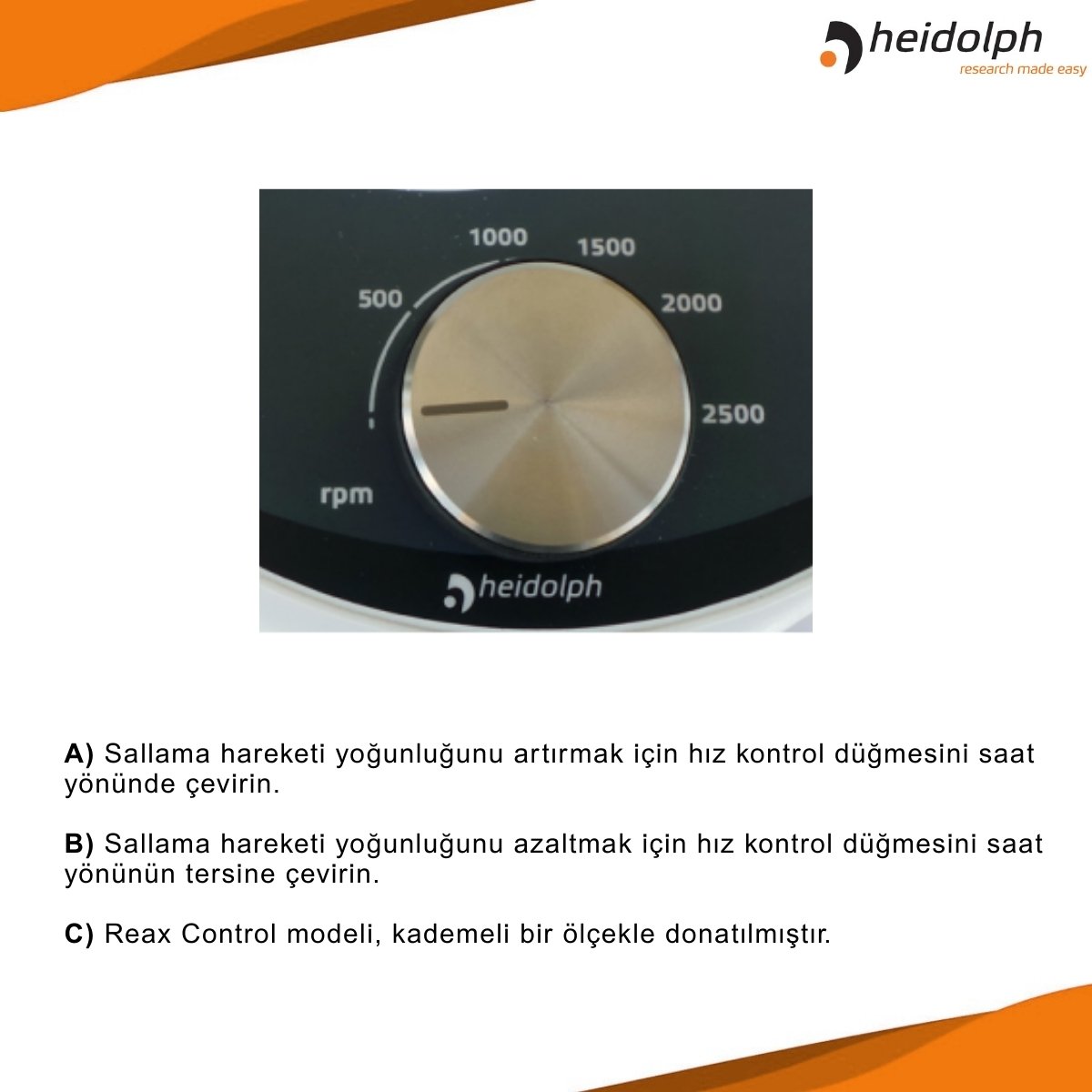 heidolph reax control özellikleri