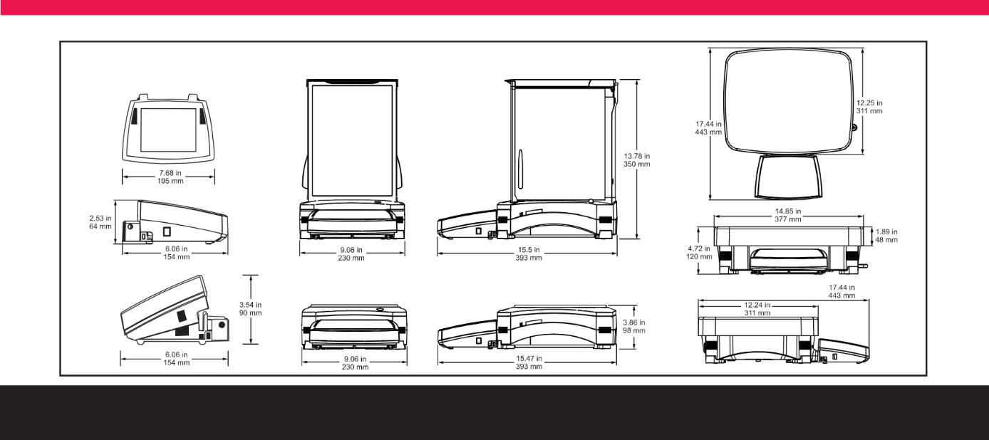 ohaus ex10202 boyutları