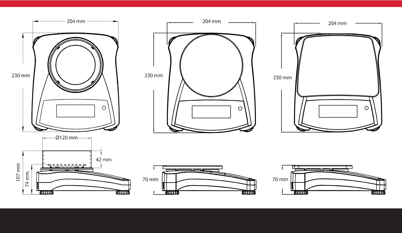ohaus nv123 boyutları