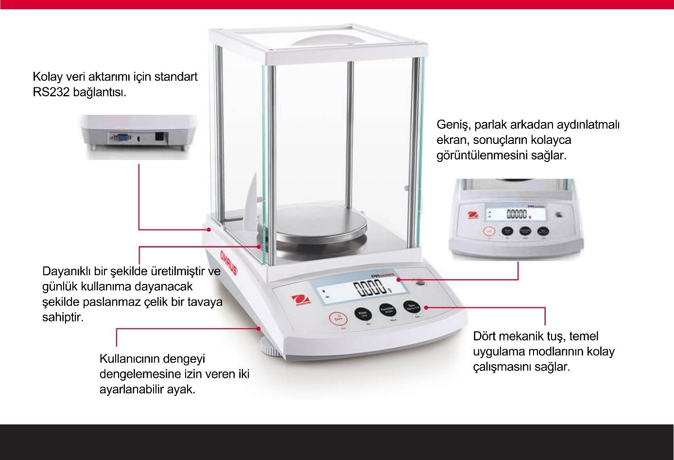 ohaus pr özellikleri