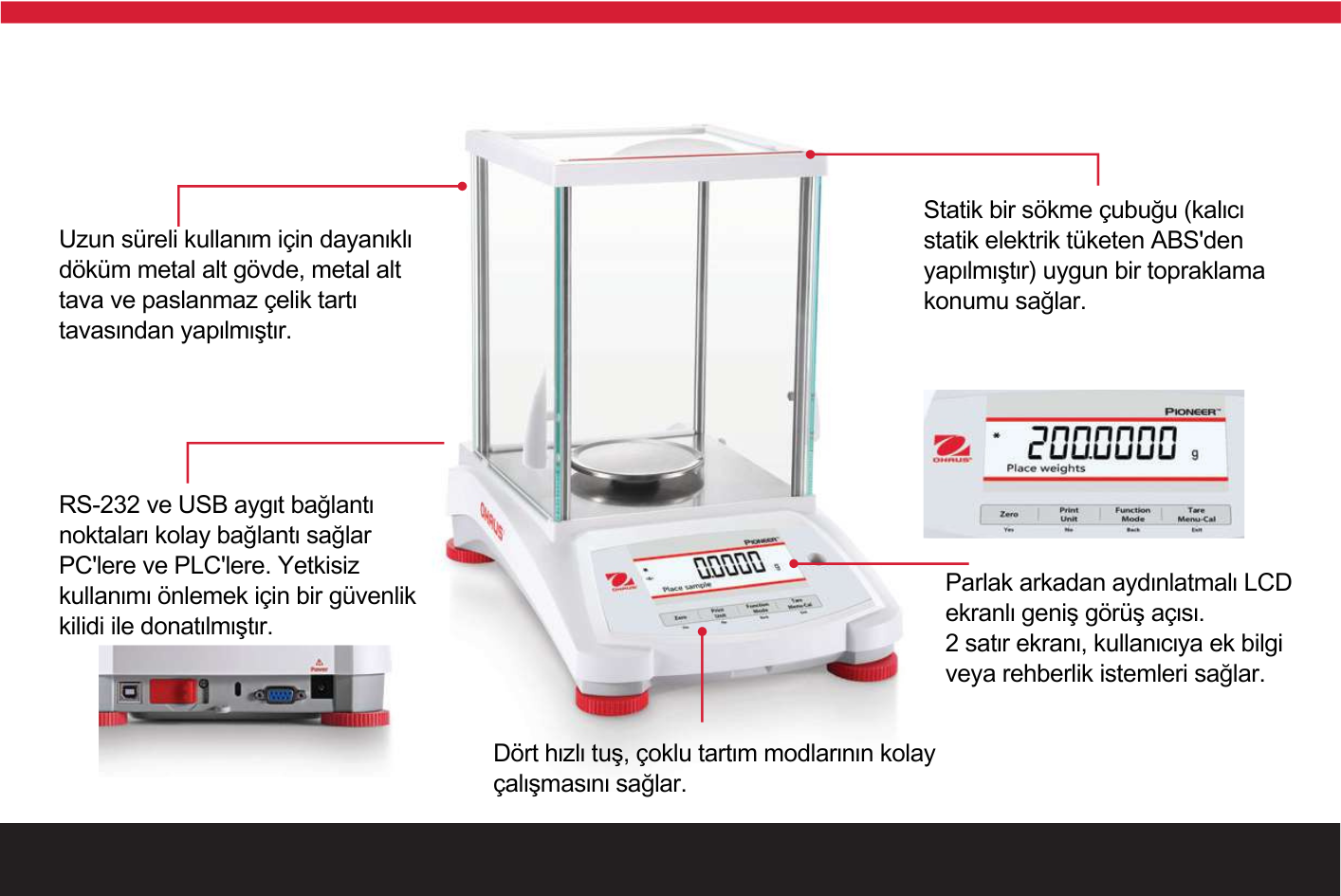 ohaus px özellikleri