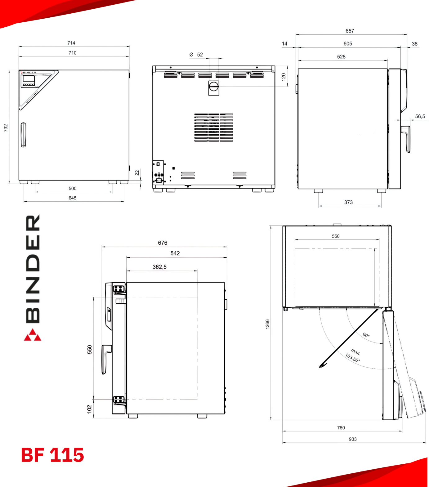 binder bf 115 boyutları