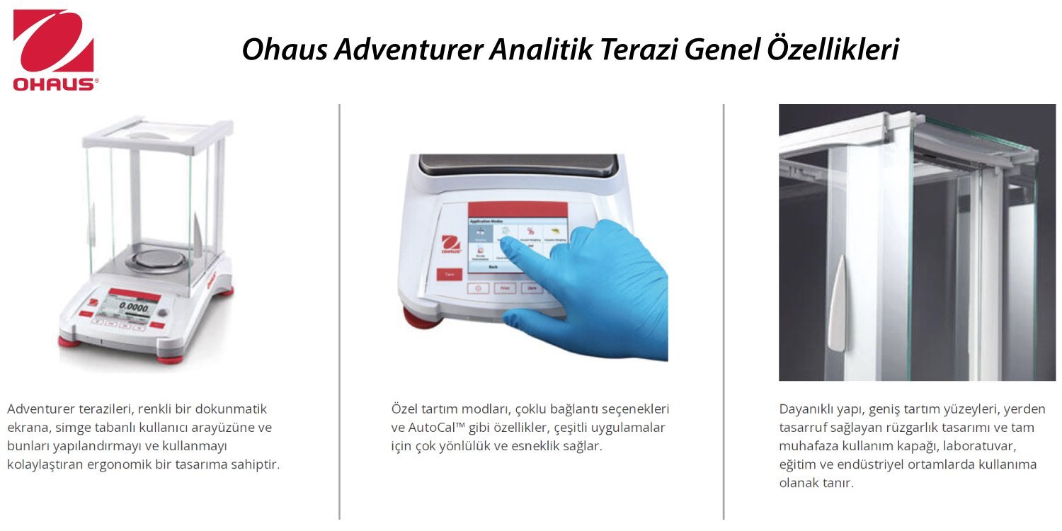 ohaus-adventurer-analitik-terazi-genel-ozellikleri