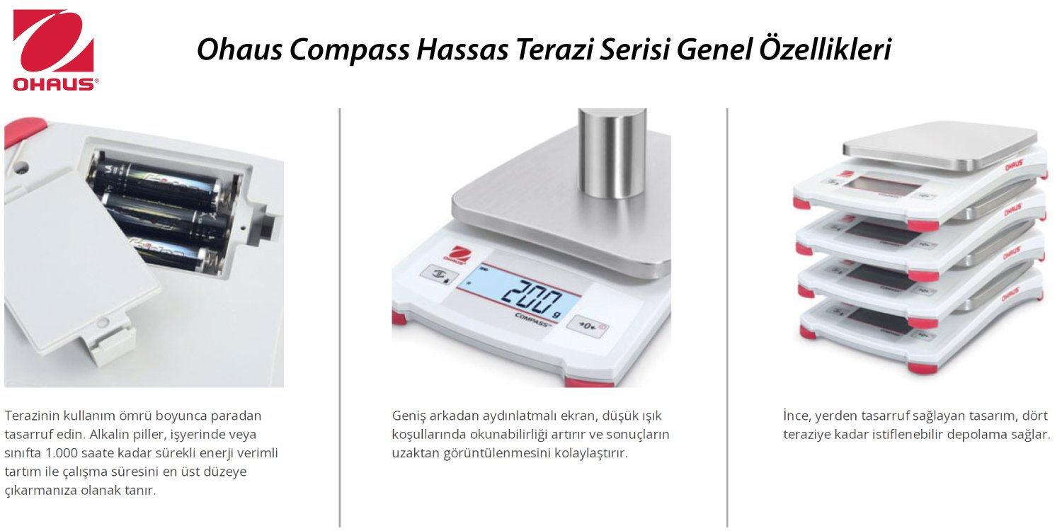 ohaus-compass-hassas-terazi-genel-ozellikler