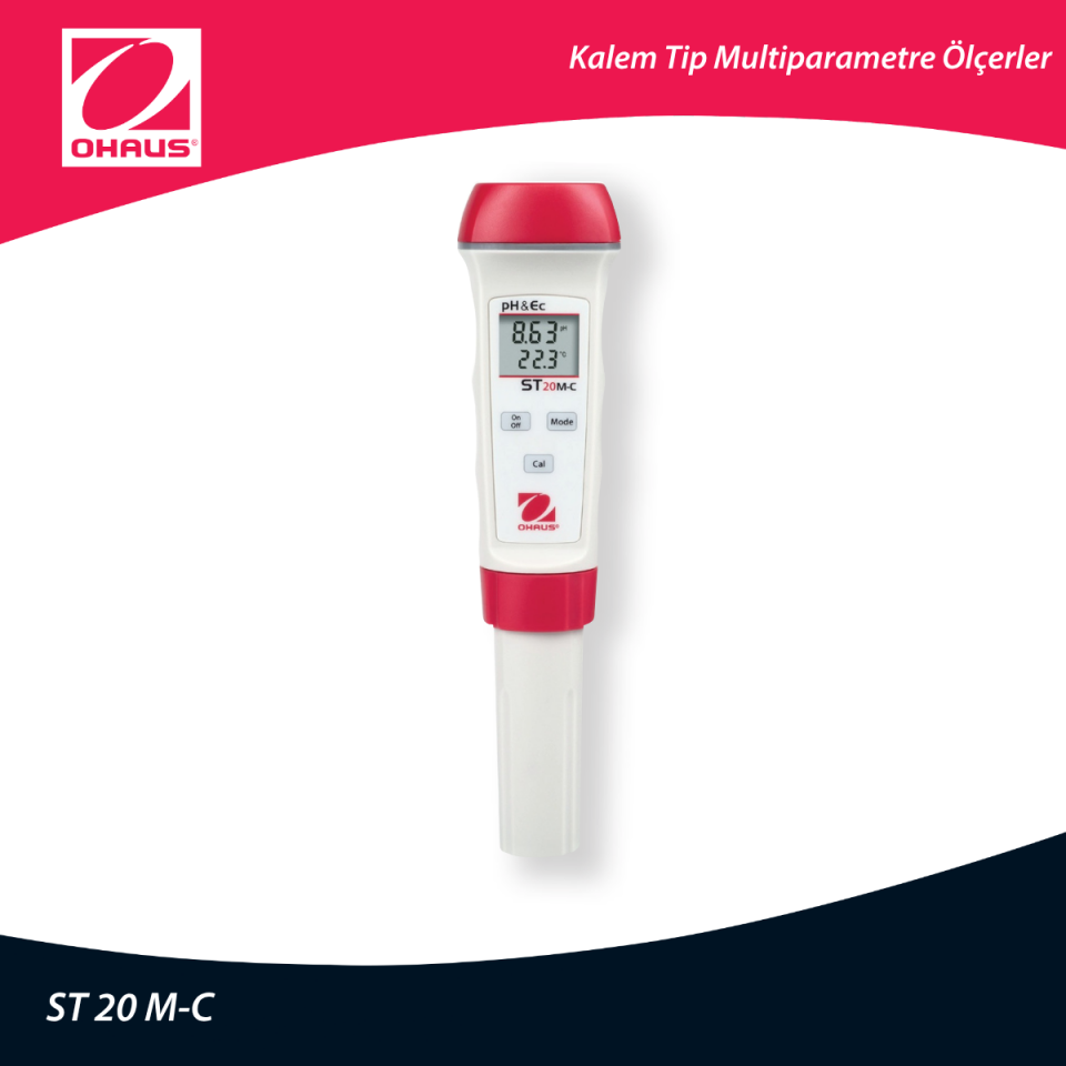 OHAUS ST 20 M-C pH, İletkenlik ve Tuzluluk Kalem Tip Multiparametre Ölçer