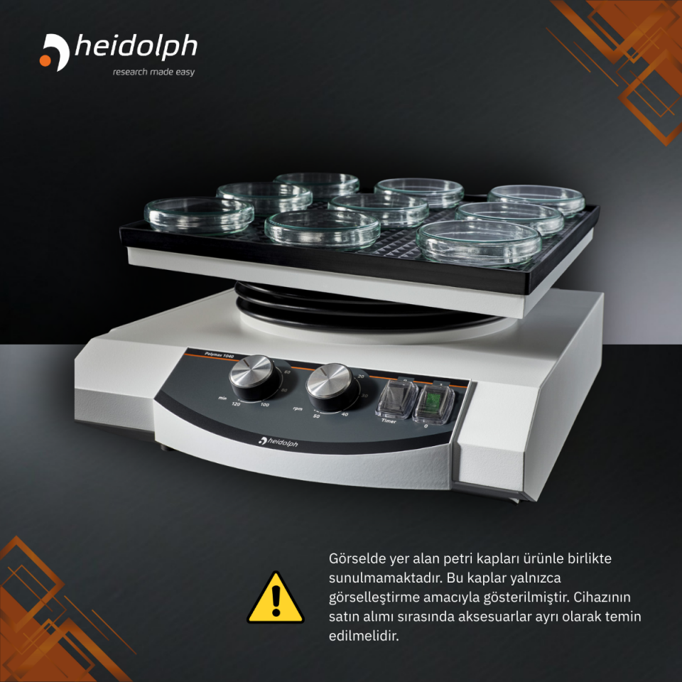 HEIDOLPH Polymax 1040 - Yüksek Performanslı 3D Çalkalayıcı 10° Eğim Açısı