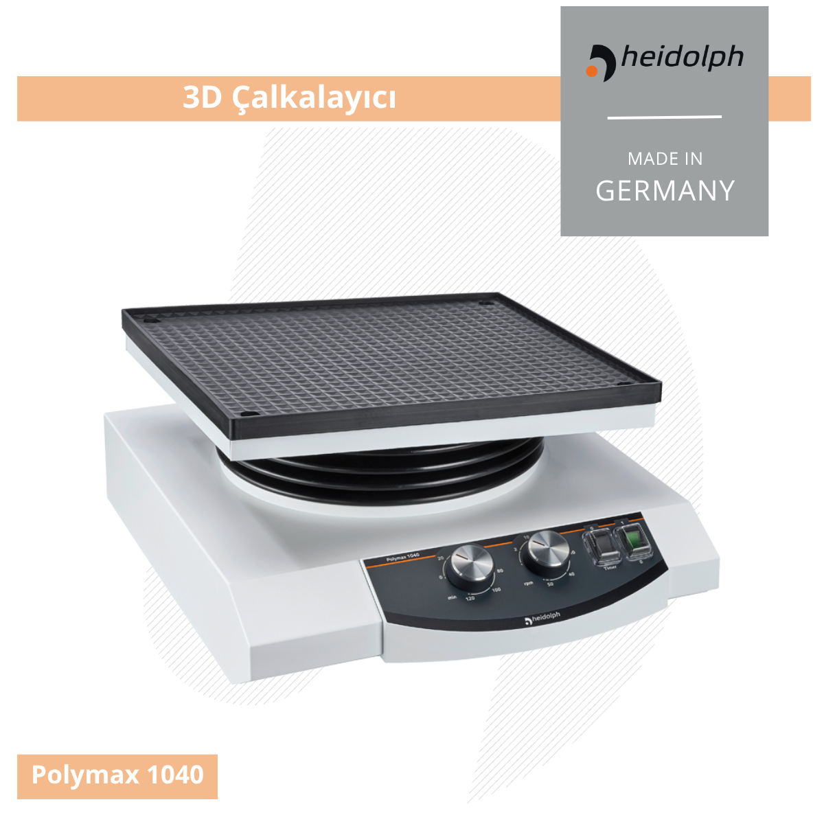 HEIDOLPH Polymax 1040 - Yüksek Performanslı 3D Çalkalayıcı 10° Eğim Açısı