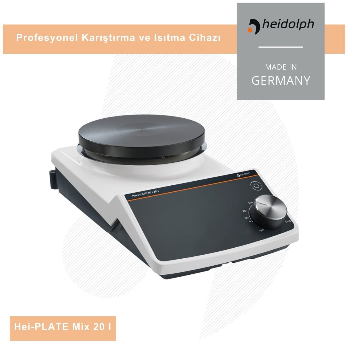 HEIDOLPH Hei-PLATE Mix 20 L Manyetik Karıştırıcı 100 – 1.400 rpm Hız Aralığı