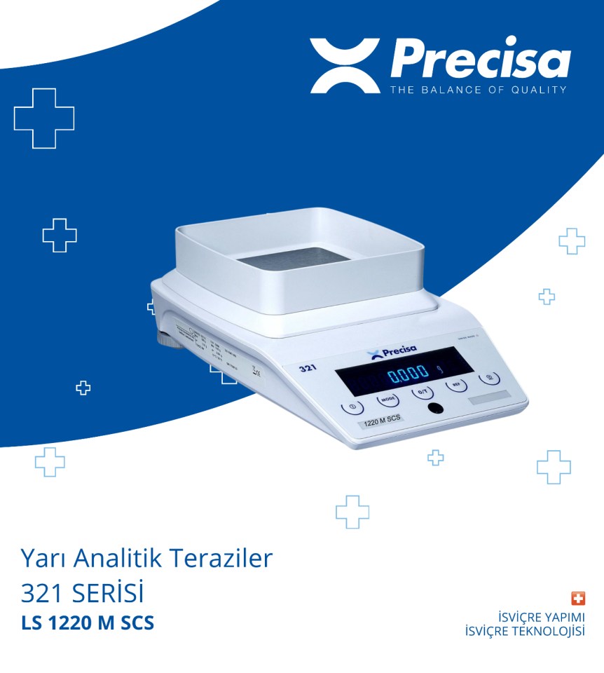 PRECISA LS 1220M SCS Yarı Analitik Terazi - 1220 gr/0.001 gr