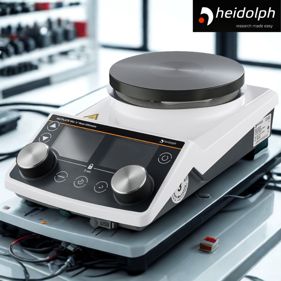 HEIDOLPH Hei-PLATE Mix 'n' Heat Ultimate Manyetik Karıştırıcı 100 – 1.400 rpm 135 mm