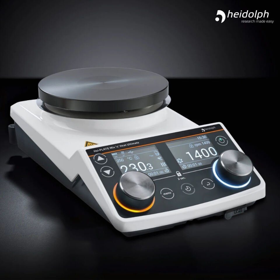 HEIDOLPH Hei-PLATE Mix 'n' Heat Ultimate Manyetik Karıştırıcı 100 – 1.400 rpm 145 mm