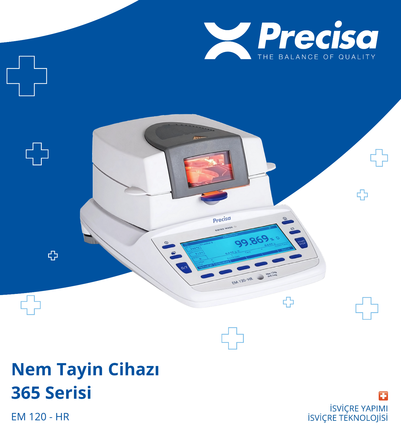 PRECISA EM 120-HR Nem Tayin Cihazı - 124 gr/1 mg & 30°C - 230°C