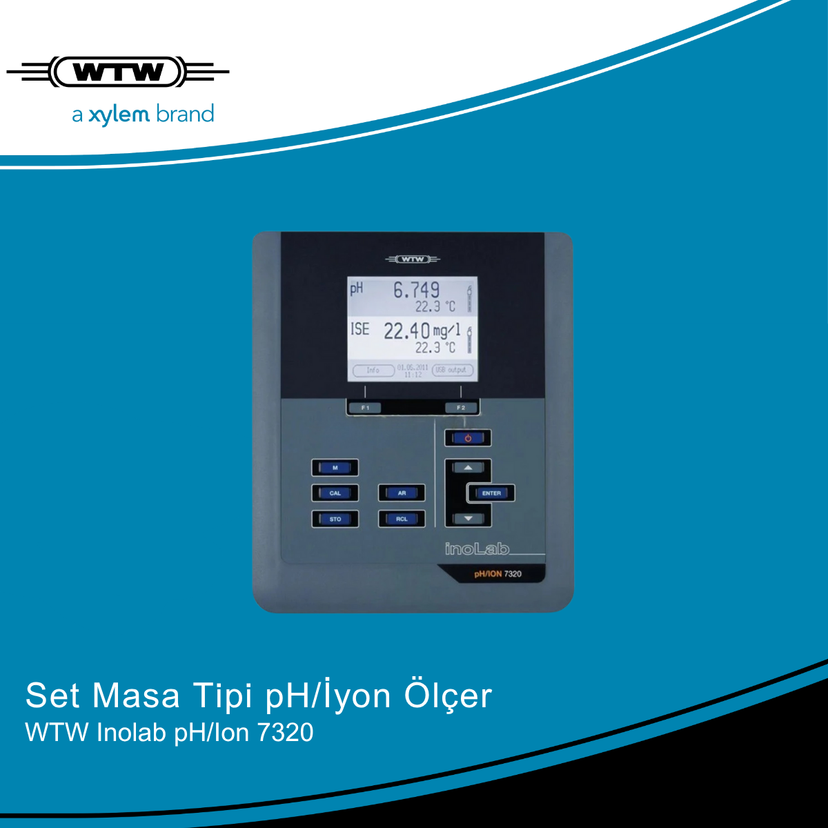 WTW inoLab pH/ION 7320 ±0.005 Doğruluk & ± 0.3 mV / ± 1 mV