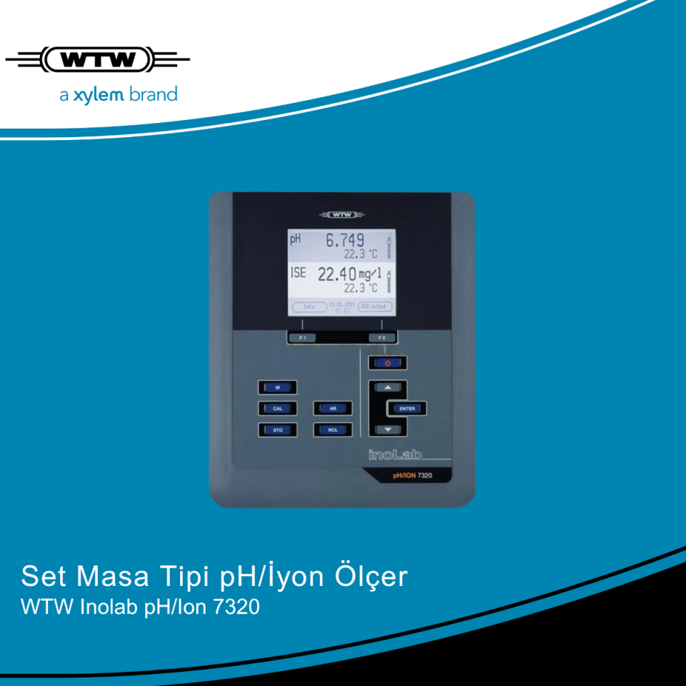 WTW inoLab pH/ION 7320 ±0.005 Doğruluk & ± 0.3 mV / ± 1 mV