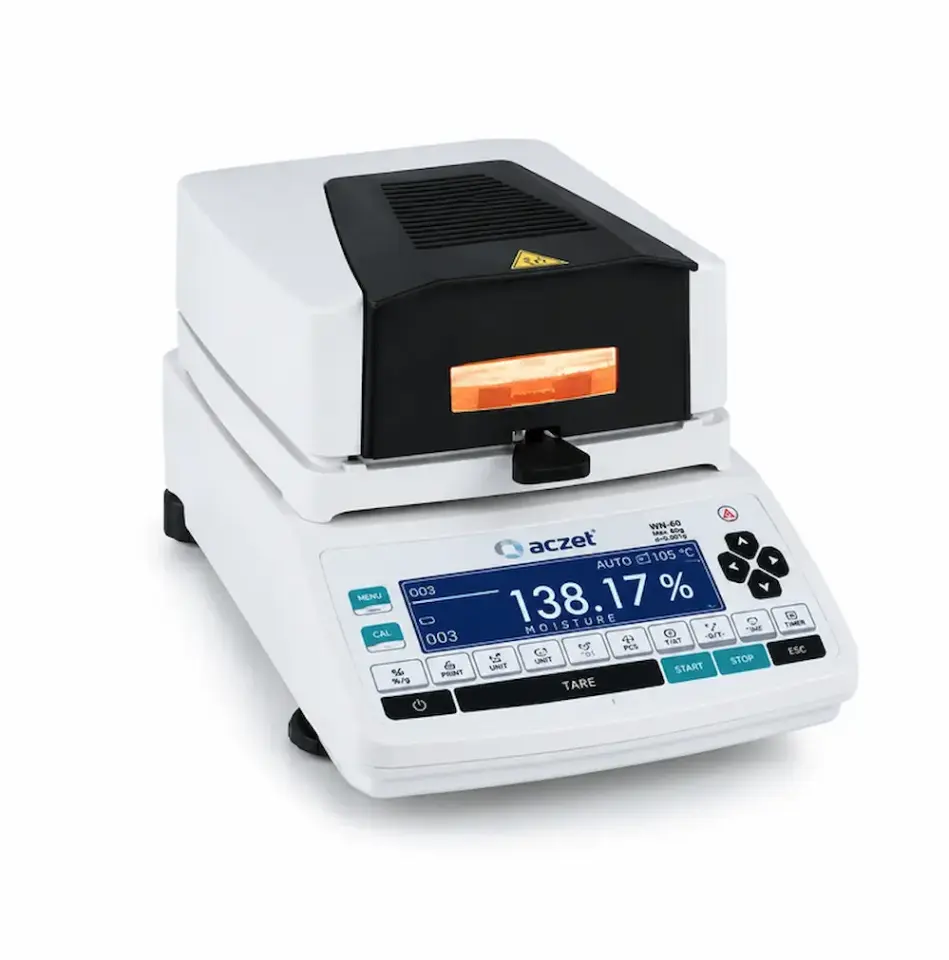 Aczet MB-200 GLP/GMP Uyumlu Nem Tayin Cihazı | 200 g / 0,001 g | Halojen Isıtmalı Nem Analizörü