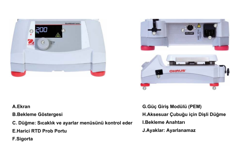 OHAUS e-G51HP07C Guardian 5000 Serisi Isıtıcılı Tabla