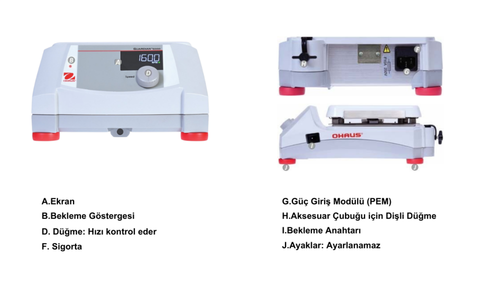 OHAUS e-G51ST07C Guardian 5000 Serisi Manyetik Karıştırıcı