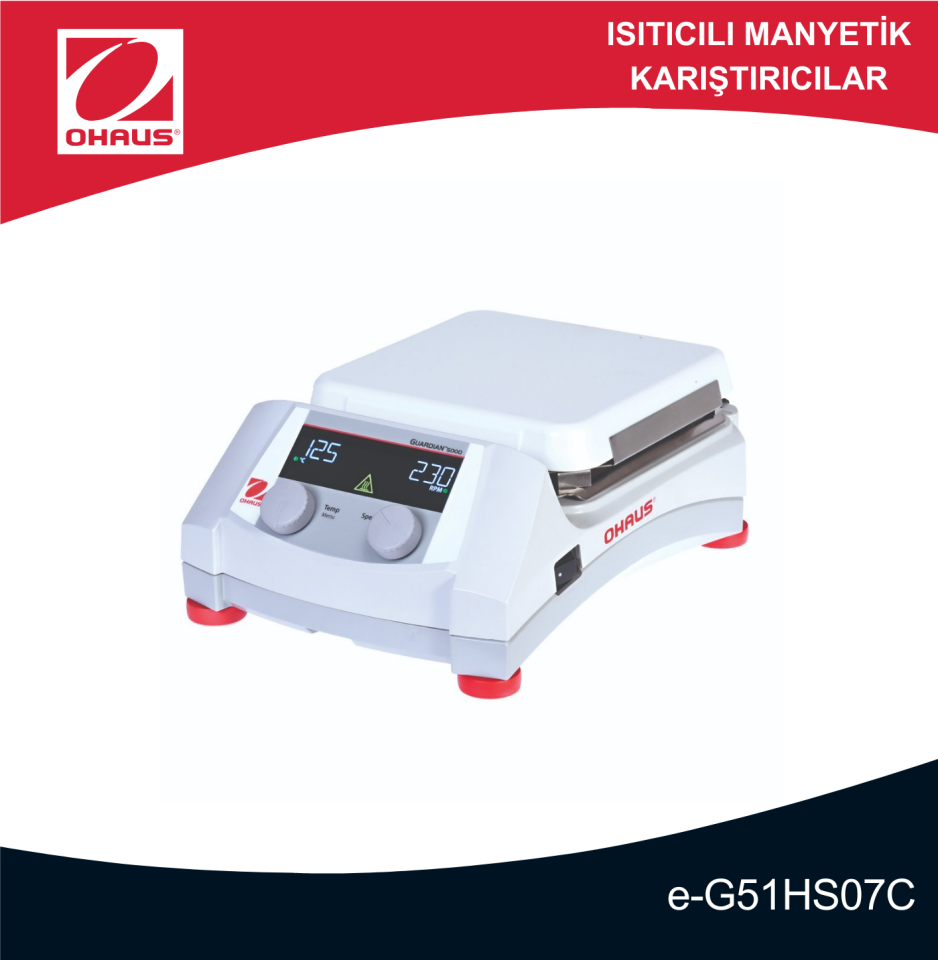OHAUS e-G51HS07C Guardian 5000 Serisi Isıtıcılı Manyetik Karıştırıcı