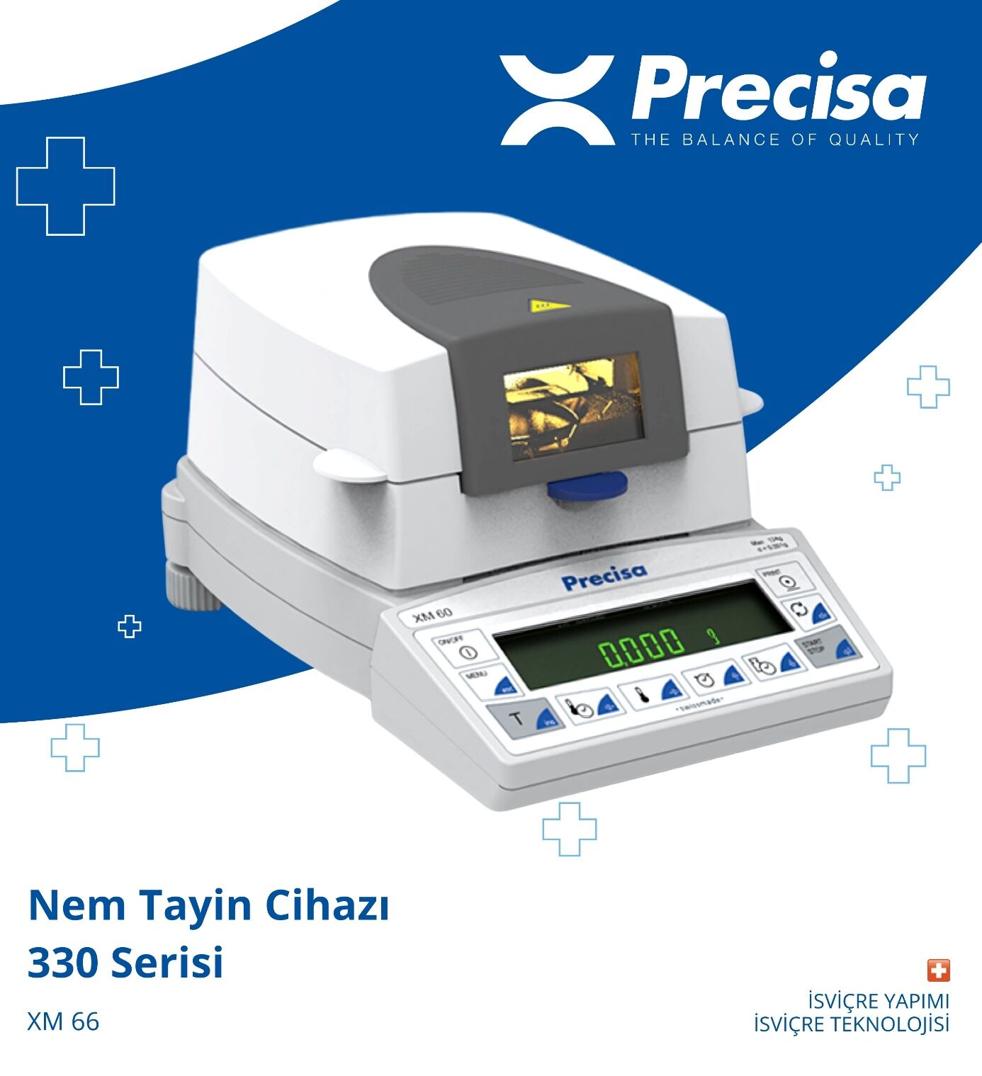 PRECISA XM 66 Nem Tayin Cihazı - 310 gr/0,001 gr & 30°C - 230°C