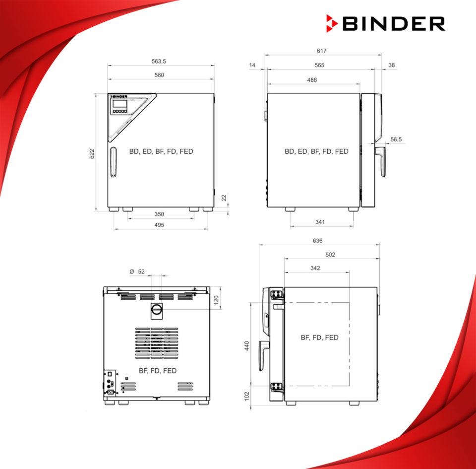 BINDER FD 56 Fanlı Etüv - Zorlanmış Konveksiyonlu