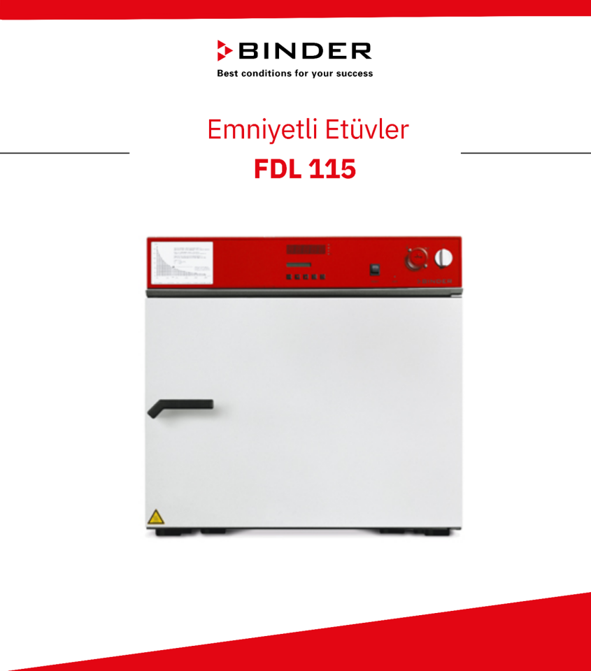 BINDER FDL 115 Fanlı Etüv – EN 1539 Uyumlu Emniyet