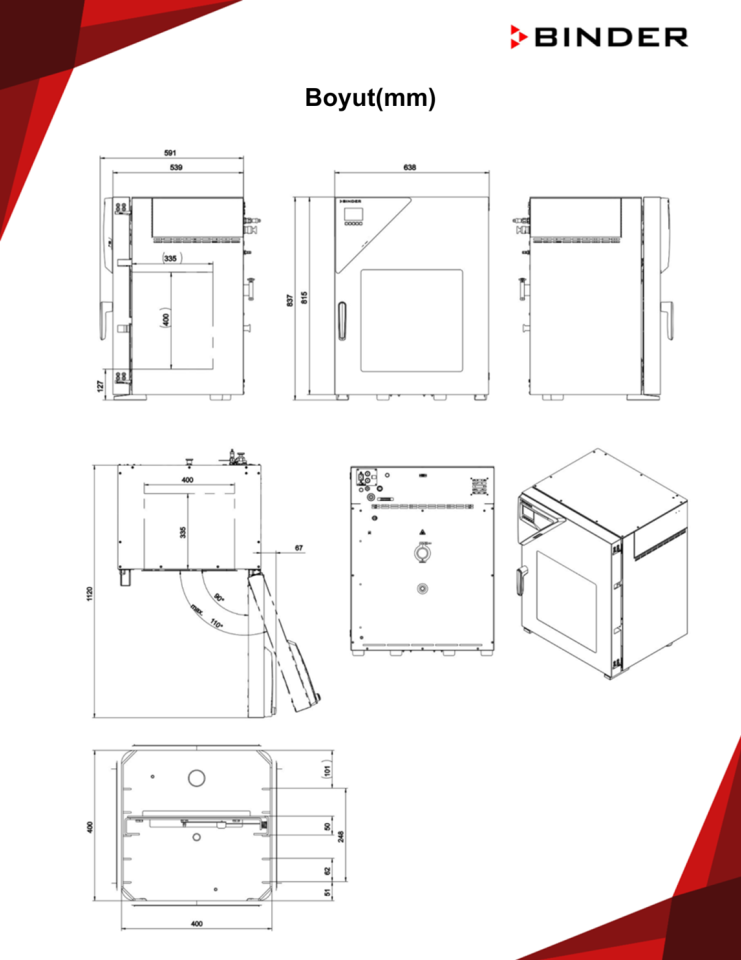 BINDER VD 115 Vakumlu Etüv - 119 L / +9 °C...220 °C