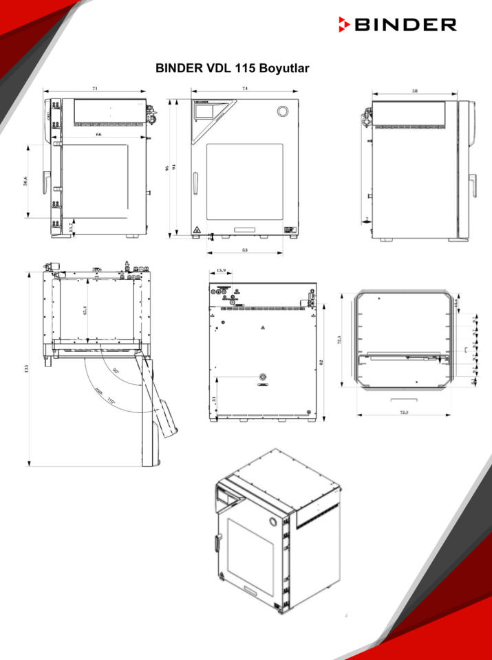 BINDER VDL 115 Vakumlu Etüv - 119 L / +9 °C...110 °C