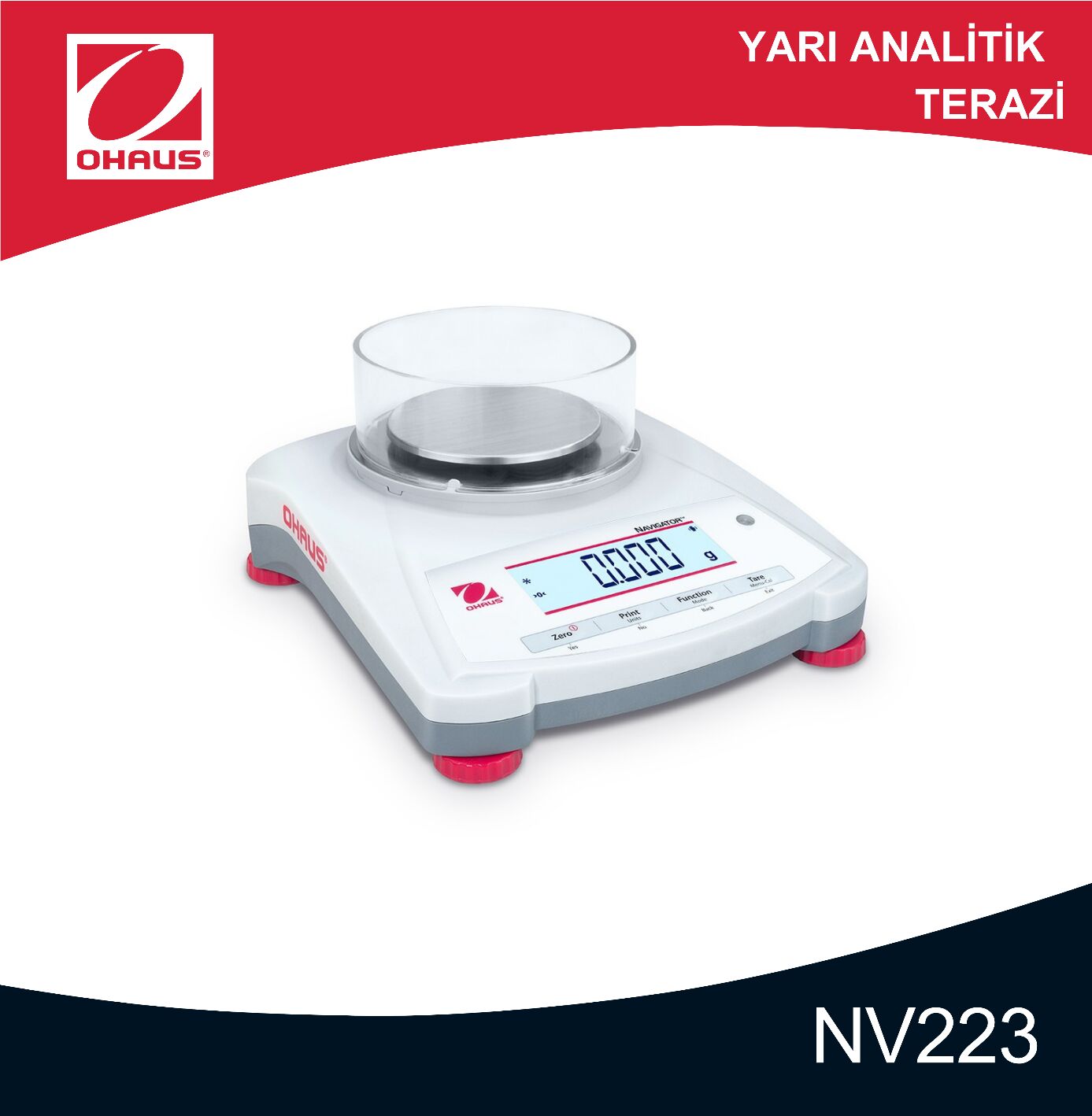 OHAUS NV223 Yarı Analitik Terazi 220 gr/0.001 gr