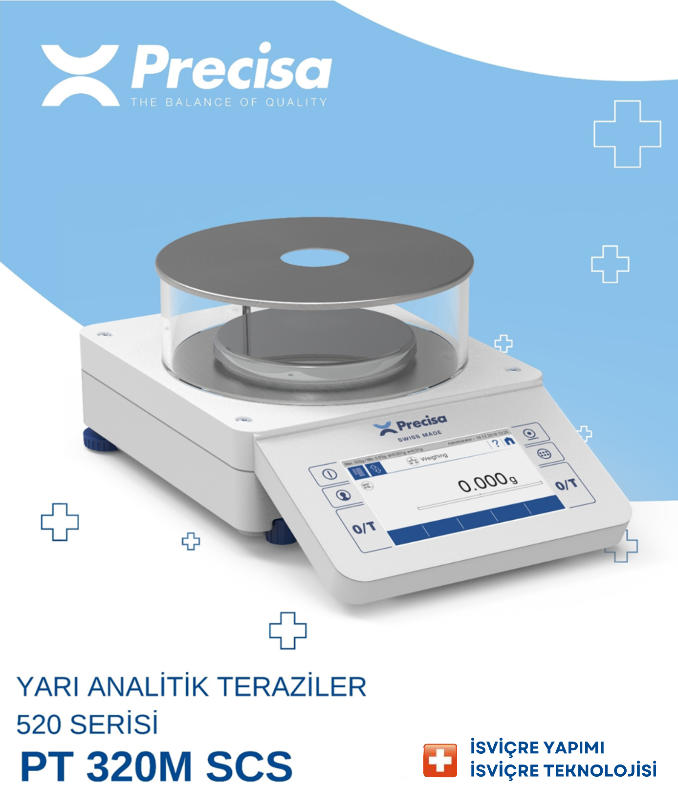 PRECISA PT 320M SCS Yarı Analitik Terazi - 320 g/1 mg