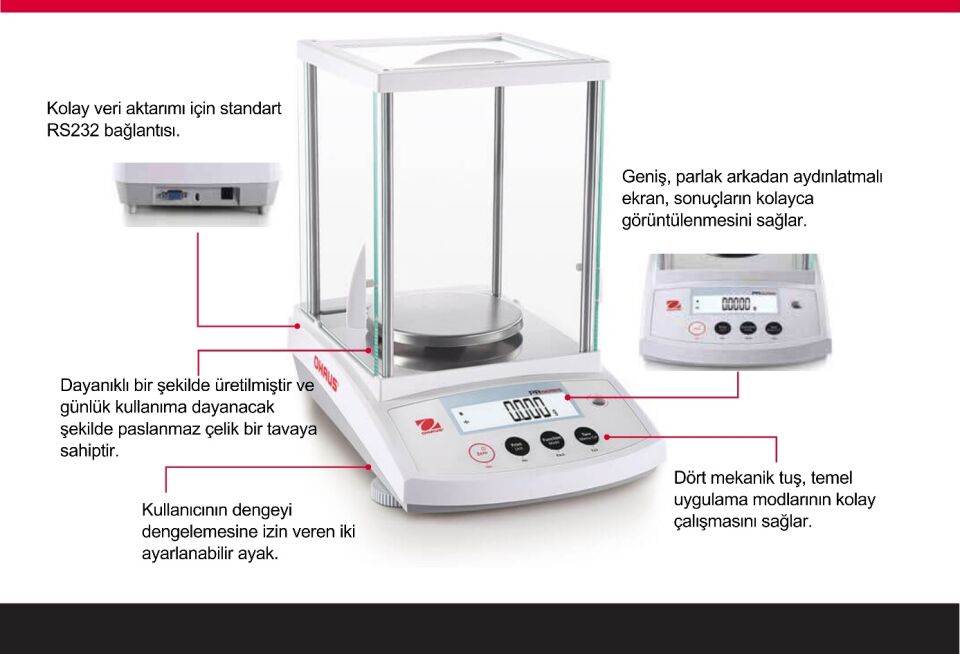 OHAUS PR423 Yarı Analitik Terazi 420 gr/0,001 gr