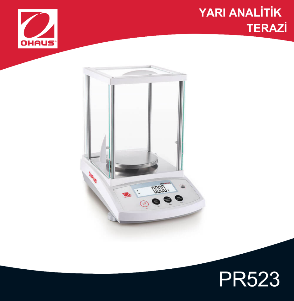 OHAUS PR523 Yarı Analitik Terazi 520 gr/0,001 gr