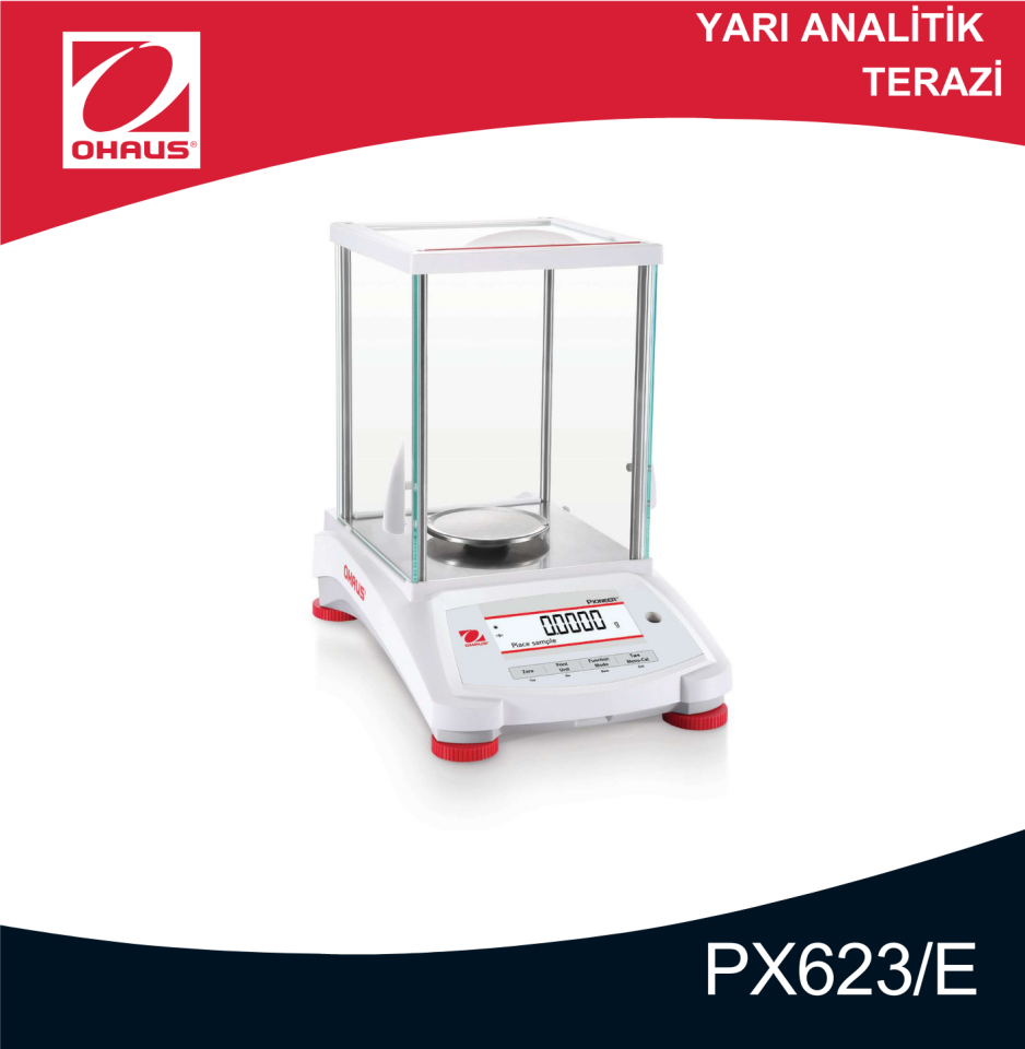 OHAUS PX623/E Yarı Analitik Terazi 620 gr/0,001 gr