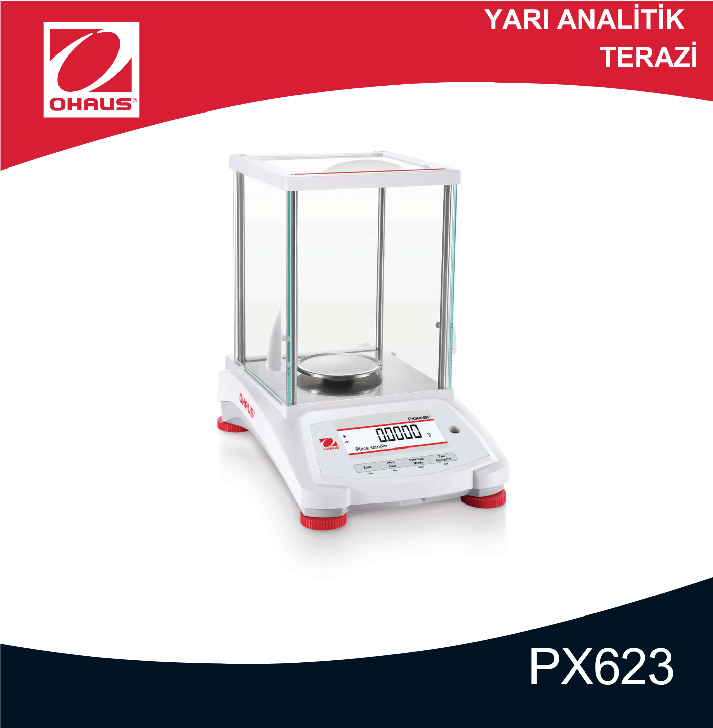 OHAUS PX623 Yarı Analitik Terazi 620 gr/0,001 gr