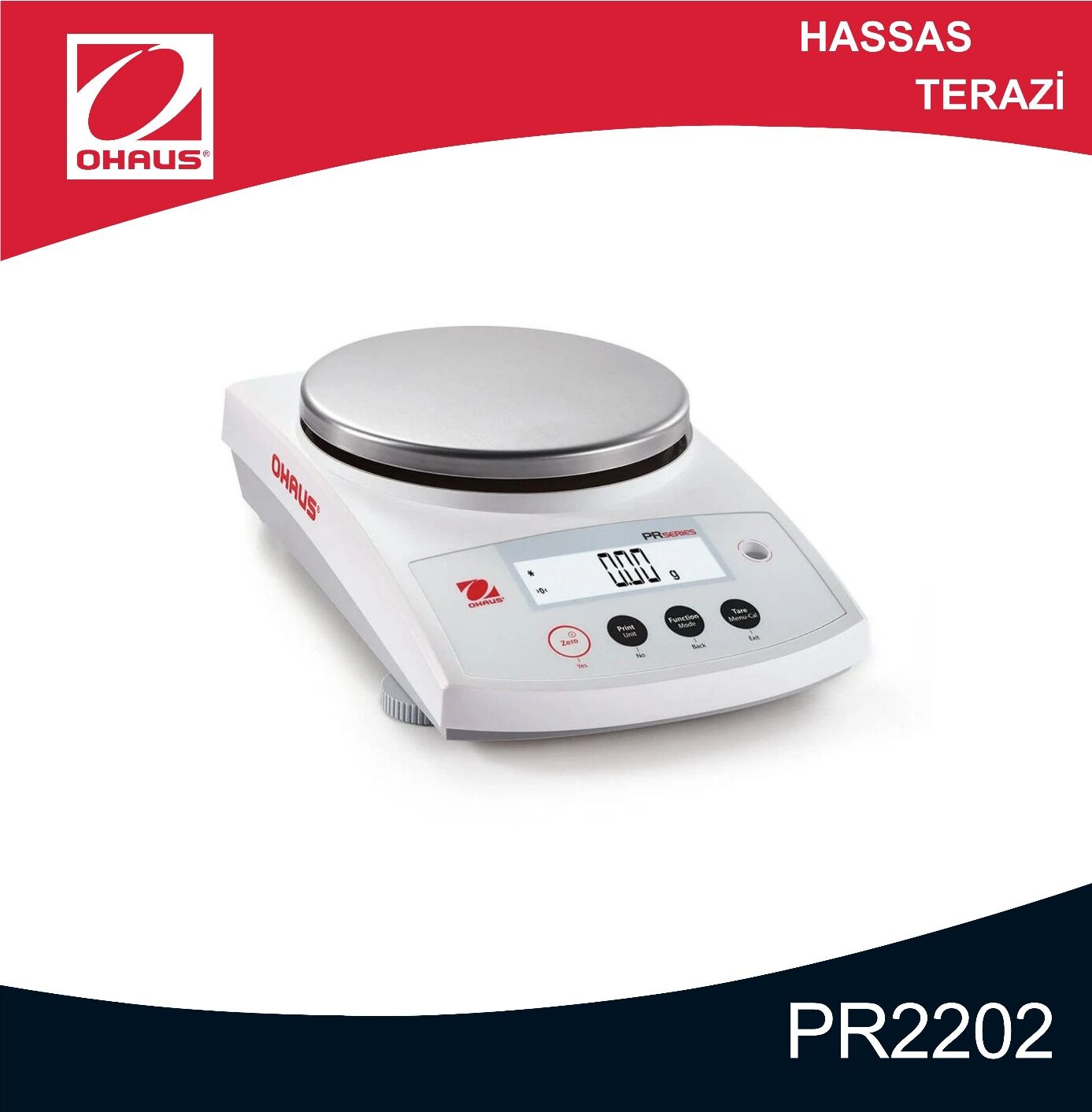 OHAUS PR2202 Hassas Terazi 2.200 gr/0,01 gr