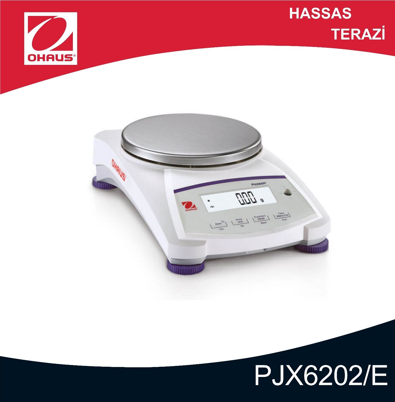 OHAUS PJX6202/E Altın Serisi Hassas Terazi 6.200 gr/0,01 gr