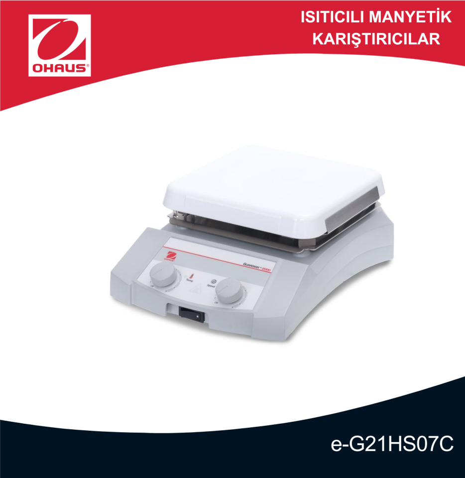 OHAUS e-G21HS07C Guardian 2000 Serisi Isıtıcılı Manyetik Karıştırıcı