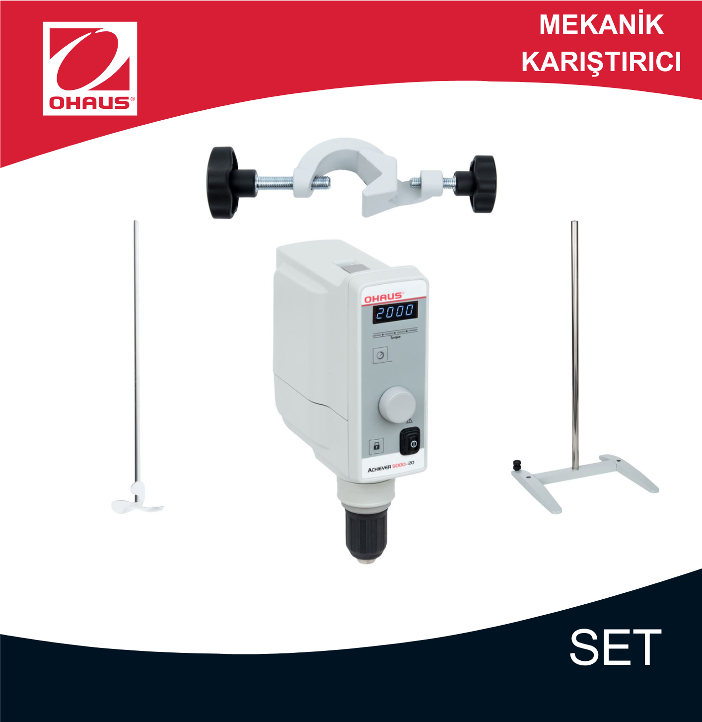 OHAUS e-A51ST020 Set Mekanik Karıştırıcı