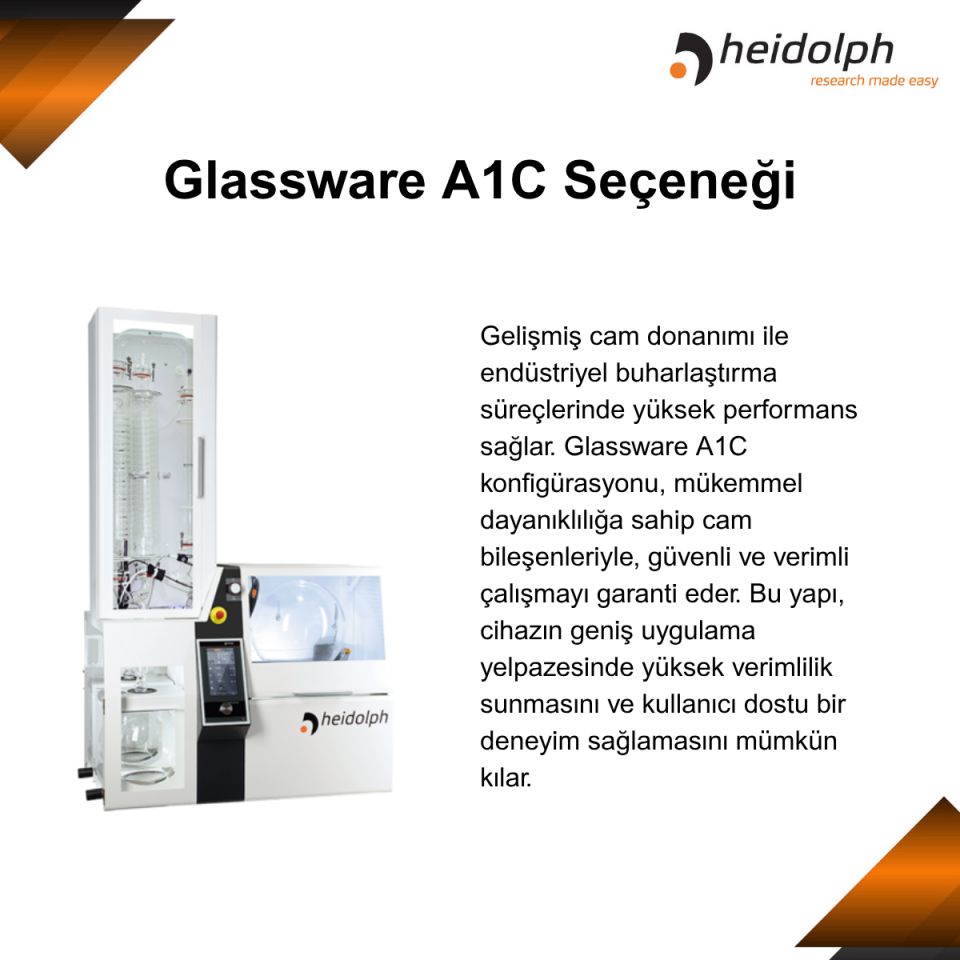 HEIDOLPH Hei-VAP Industrial B – Yüksek Performanslı Rotary Evaporatör A1C Tipi Cam Ekipmanı